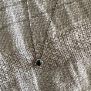 Sterling emerald/cz necklace
